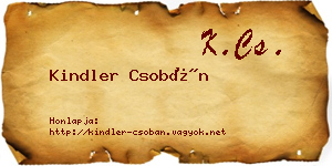 Kindler Csobán névjegykártya